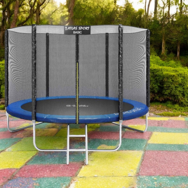 Батут Atlas Sport 374см (12ft) BASIC с лестницей, максимальная нагрузка 150 кг.